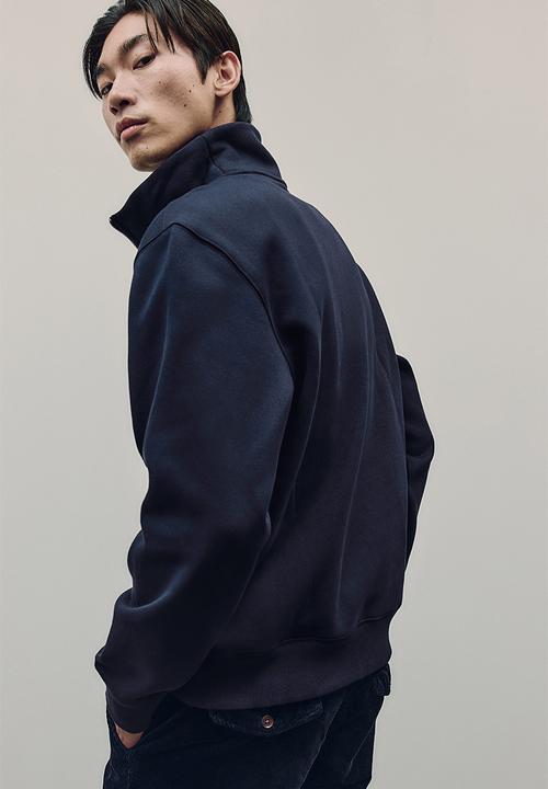 H&M - Regular fit zip-top sweatshirt - navy blue