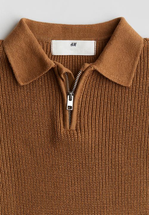 H&M - Zip-top polo jumper - brown
