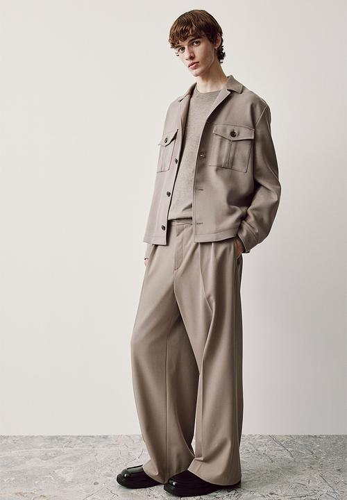 H&M - Regular fit pocket-detail shacket - mole