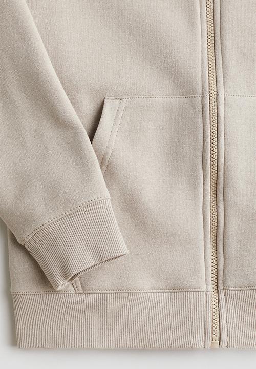H&M - Zip-through hoodie - light beige