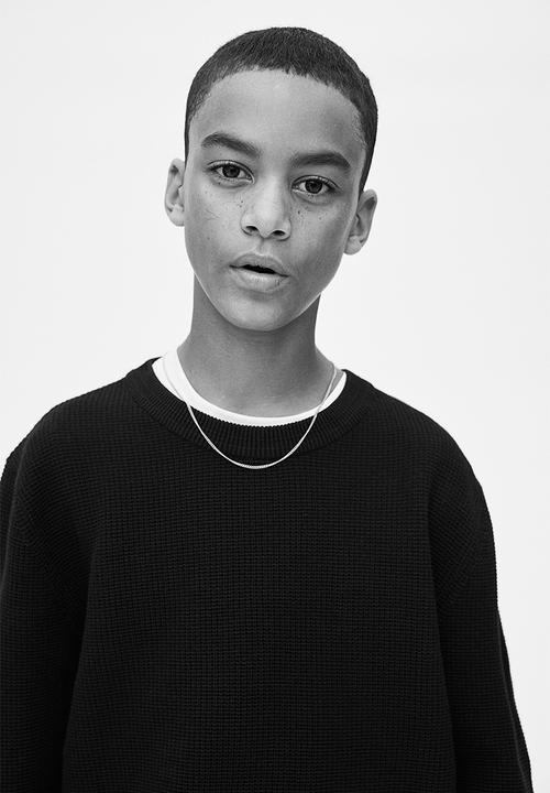 H&M - Textured-knit jumper - black