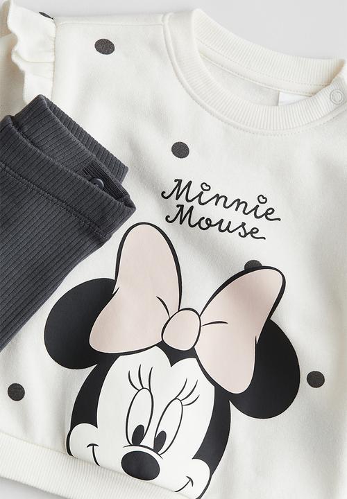 H&M - 2-Piece sweatshirt and leggings set - white/minnie mouse