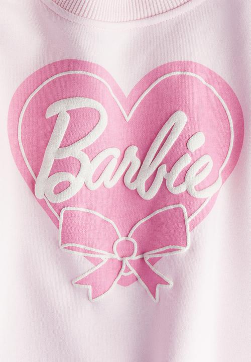 H&M - Frill-trimmed printed sweatshirt - light pink & barbie