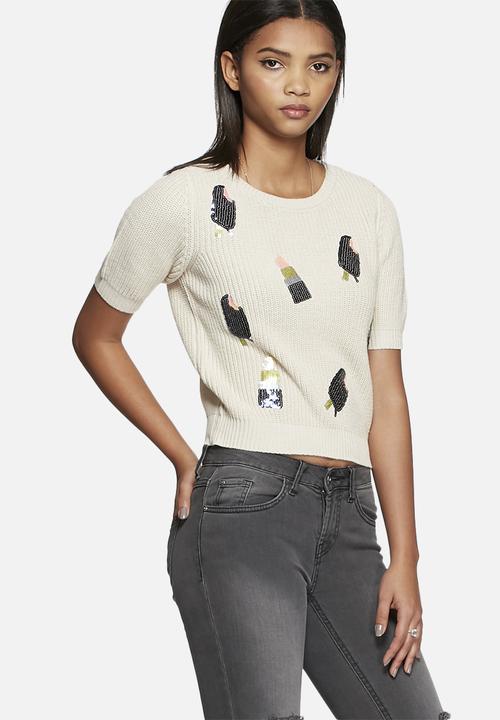 Vero Moda - Stick cropped knit top