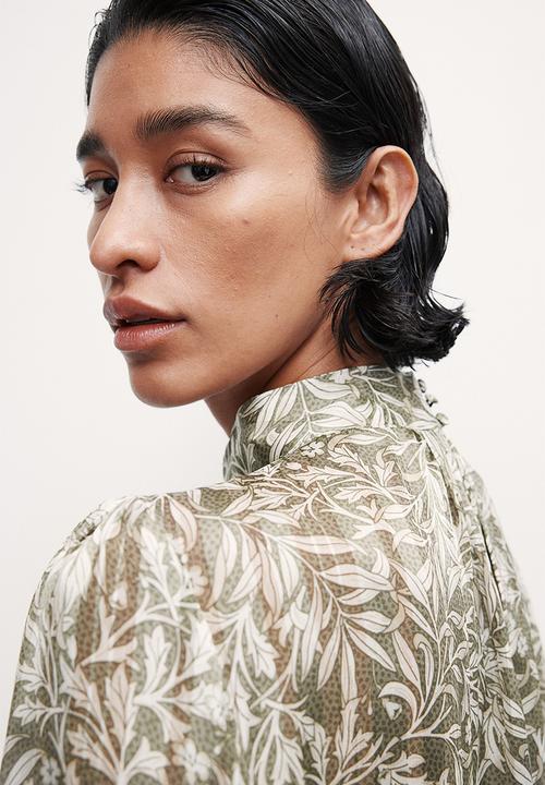H&M - Patterned blouse - khaki green patterned