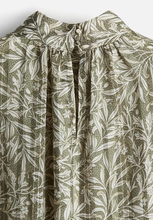 H&M - Patterned blouse - khaki green patterned