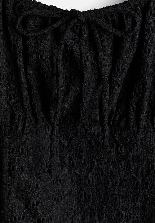 H&M - Corset-style jersey mini dress - black