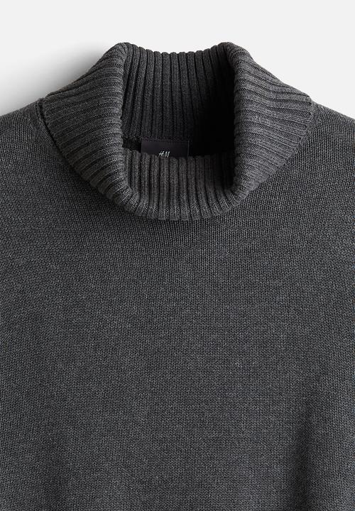 H&M - Cotton-blend turtleneck jumper - dark grey