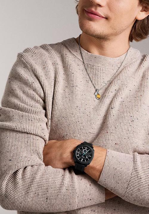 Fossil - Machine Chronograph Silicone Watch - Black