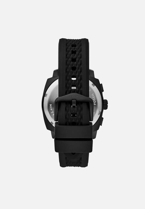 Fossil - Machine Chronograph Silicone Watch - Black