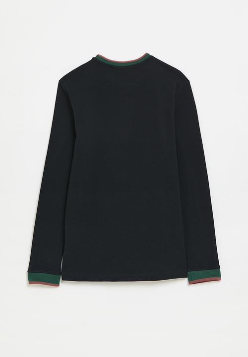 POLO - Boys kyle textured long sleeve tee - navy