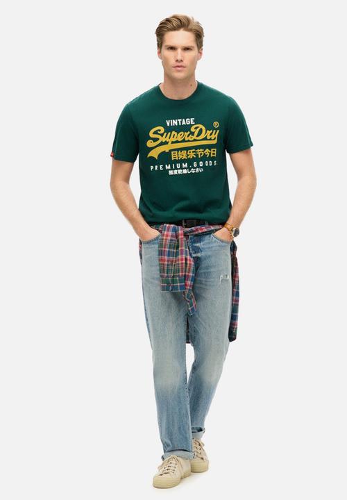 Superdry. - Duo Vintage Logo T-shirt - Dark Pine Green