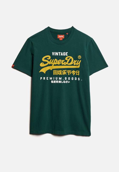 Superdry. - Duo Vintage Logo T-shirt - Dark Pine Green