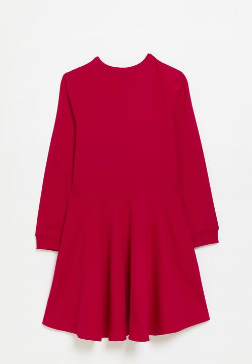 POLO - Girls harper long sleeve dress - red