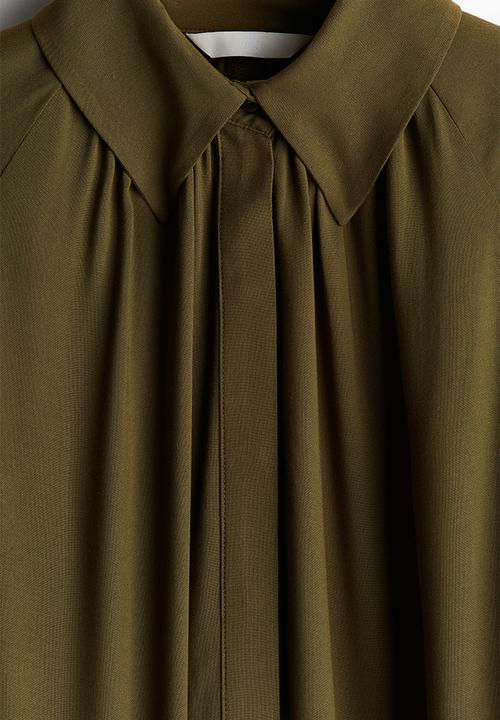 H&M - Midi shirt dress - dark khaki green