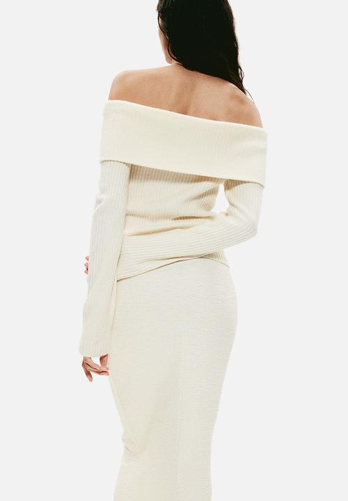 H&M - Off-the-shoulder jumper - cream