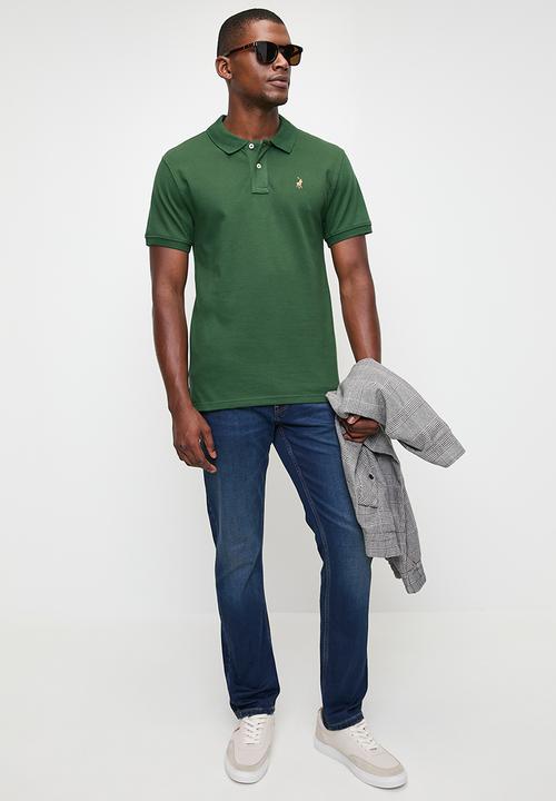 POLO - Mens Essential Pique Short Sleeve Golfer - Green