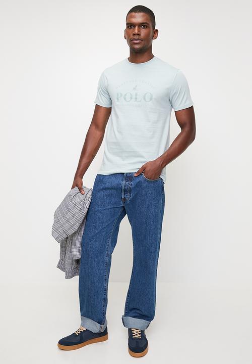 POLO - Mens Graphic Logo Printed Ss Tee - Light Blue