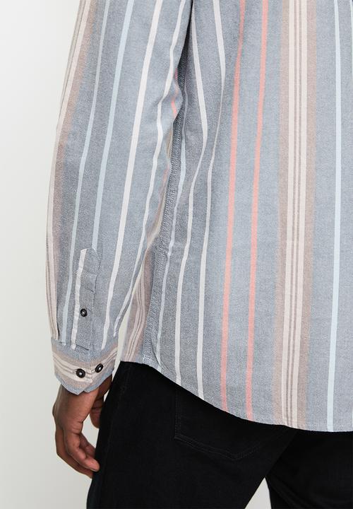 Ben Sherman - Ivy Sripe Oxford Long Sleeve-Mood Indigo