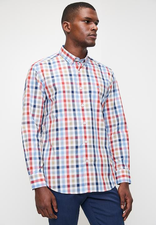 Pierre Cardin - Ch0010 Smart Check Shirts - Ruby