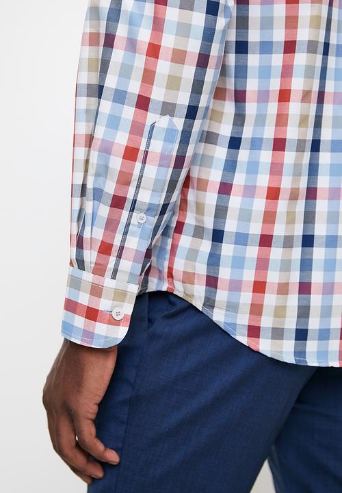 Pierre Cardin - Ch0010 Smart Check Shirts - Ruby