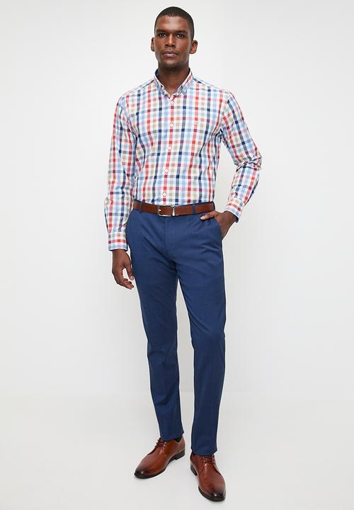 Pierre Cardin - Ch0010 Smart Check Shirts - Ruby