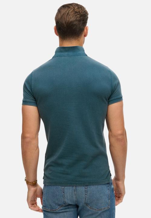 Superdry. - Vint Destroy Polo - Destroy Blue Bottle