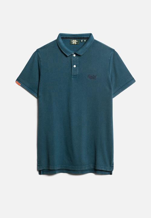 Superdry. - Vint Destroy Polo - Destroy Blue Bottle