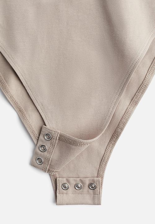 H&M - Scoop-back body - light greige