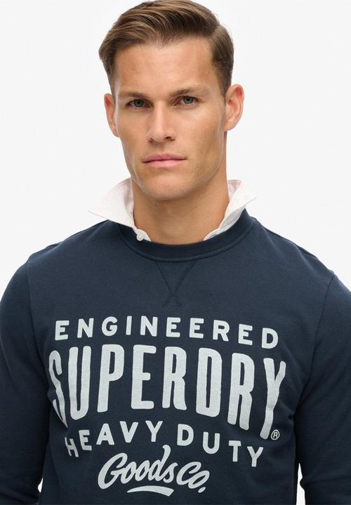 Superdry. - Machined Goods Workwear Crew - Eclipse Navy