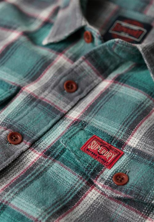 Superdry. - Cotton Worker Check Shirt - Yosemite Check Blue
