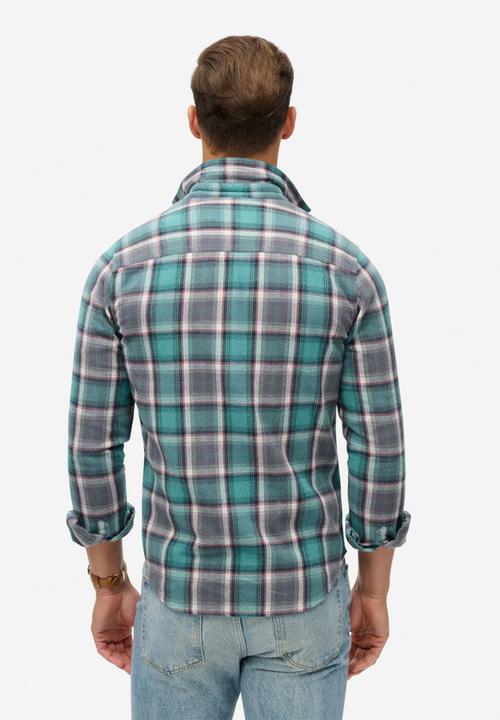 Superdry. - Cotton Worker Check Shirt - Yosemite Check Blue