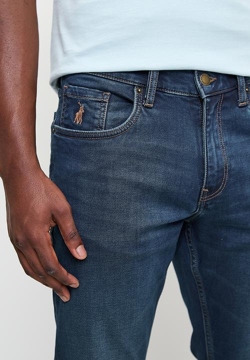 POLO - Mens Knitted Slim Leg Denim - Medium Wash