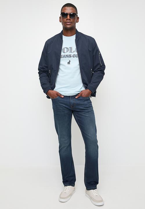 POLO - Mens Knitted Slim Leg Denim - Medium Wash