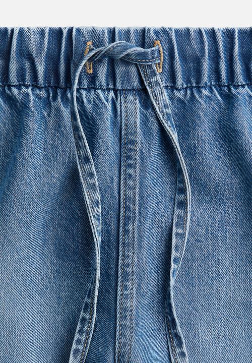 H&M - Denim joggers - light denim blue 