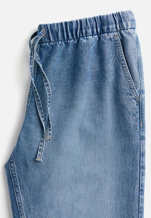 H&M - Denim joggers - light denim blue 