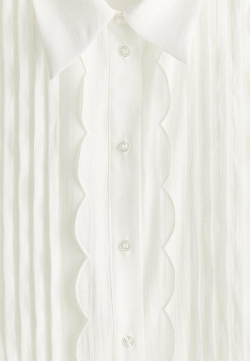 H&M - Pleat-front shirt - white