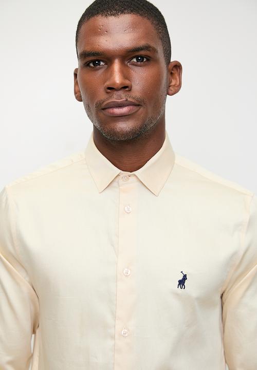 POLO - Mens Essential Sateen Long Sleeve Shirt - Stone