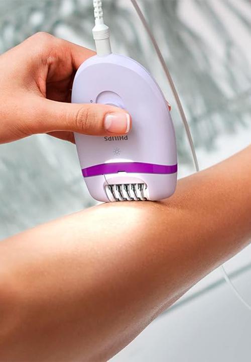 Philips - Corded Satinelle Essential with Opti-Light Compact Epilator