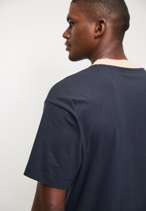 POLO - Mens Pjc Short Sleeve Knitted Collar Tee - Navy