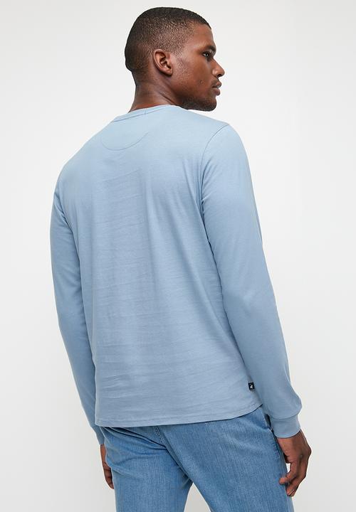 POLO - Mens Essential Crew Neck Long Sleeve Tee - Blue