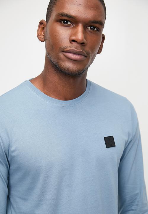 POLO - Mens Essential Crew Neck Long Sleeve Tee - Blue