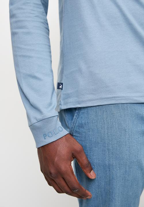 POLO - Mens Essential Crew Neck Long Sleeve Tee - Blue