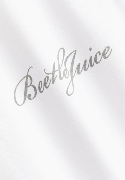 H&M - Printed t-shirt - white & beetlejuice