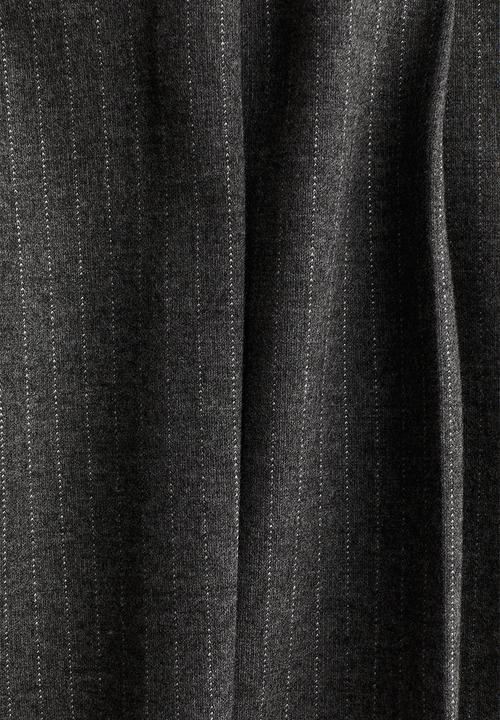 H&M - Pleated jersey skirt - dark grey/pinstriped