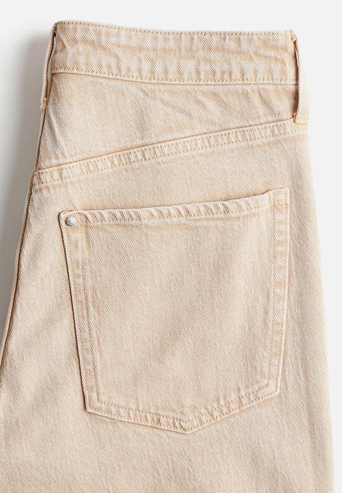 H&M - Slim straight high ankle jeans - light beige