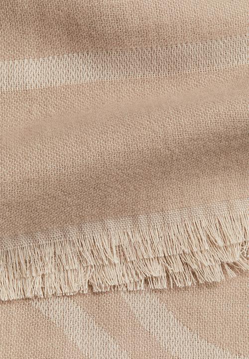 H&M - Jacquard-weave scarf - beige patterned
