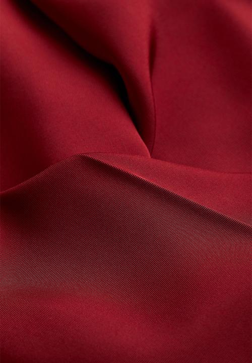 H&M - Wide twill trousers - dark red