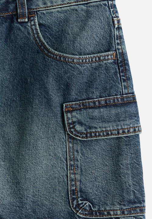 H&M - Denim cargo mini skirt - denim blue 