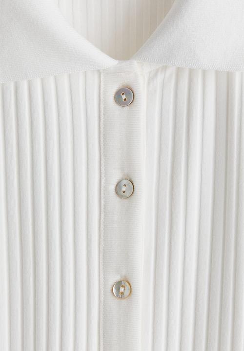 H&M - Ribbed polo shirt - white